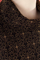 70er Abendkleid schwarz gold