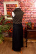 70er Abendkleid schwarz gold