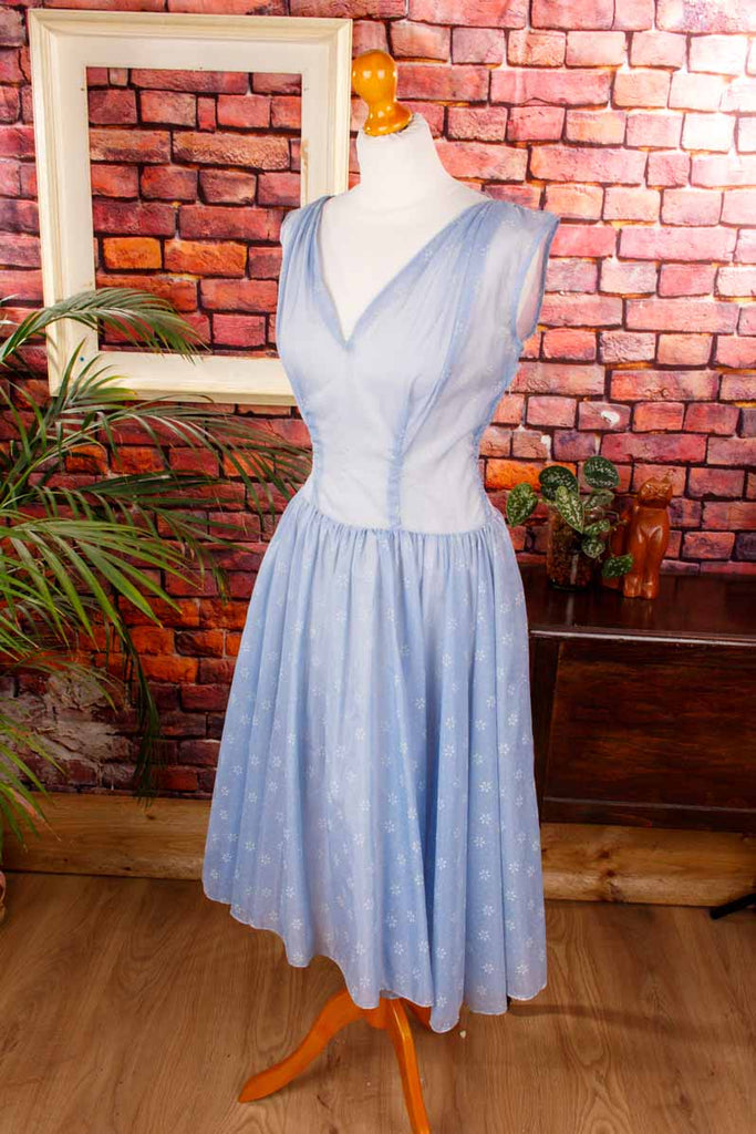 50s Sommerkleid blau