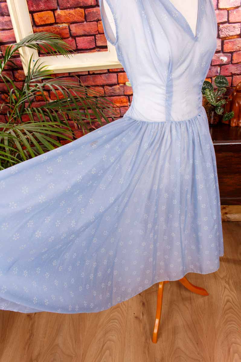 50s Sommerkleid blau