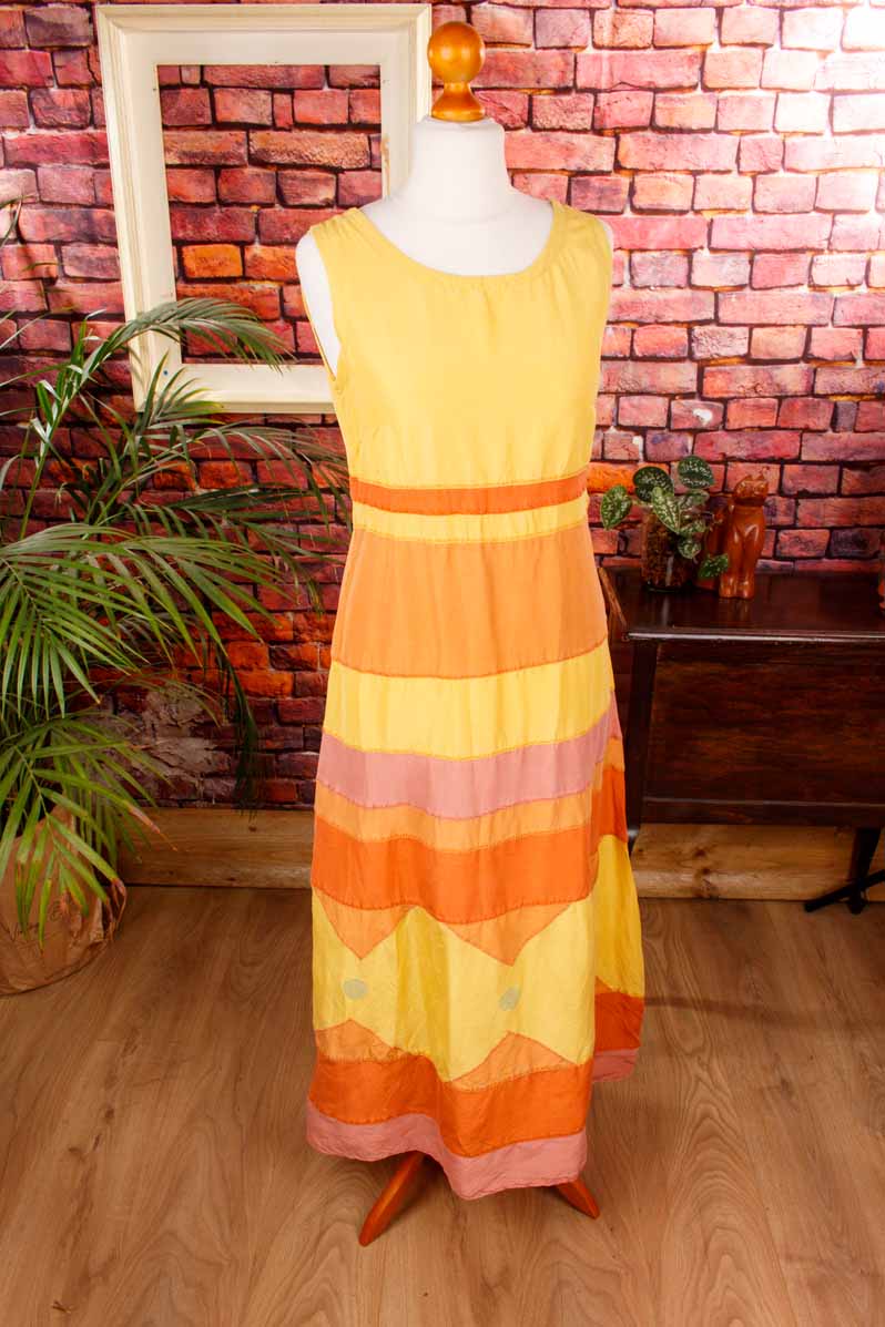 Boho Seidenkleid orange