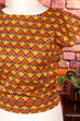 60s Top orange Rauten