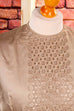 60s Bluse beige Lochspitze