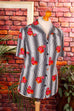 70s Bluse Streifen und Blumen