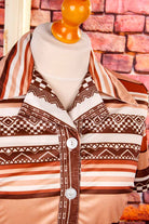 Vintage Stretchbluse braun Muster