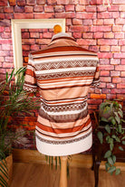 Vintage Stretchbluse braun Muster
