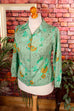 Schlager Bluse grün Muster