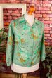 Schlager Bluse grün Muster