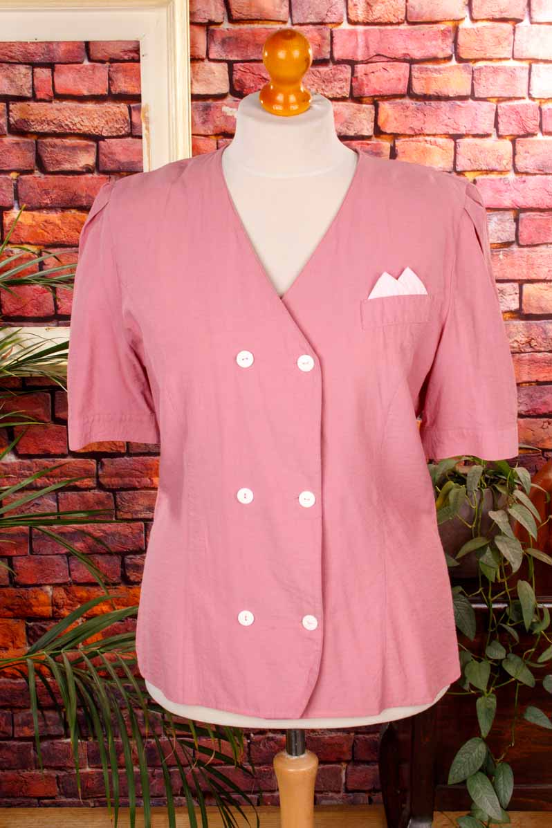 Viskosebluse rosé kragenlos