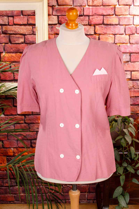 Viskosebluse rosé kragenlos