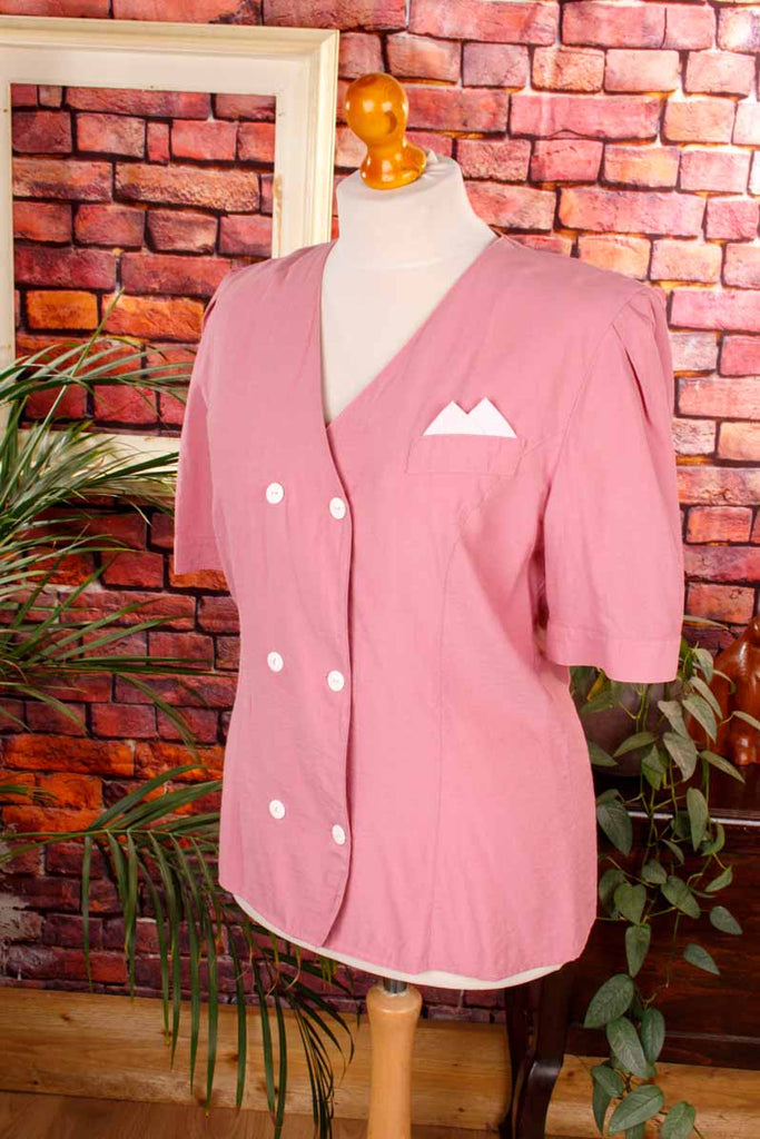 Viskosebluse rosé kragenlos