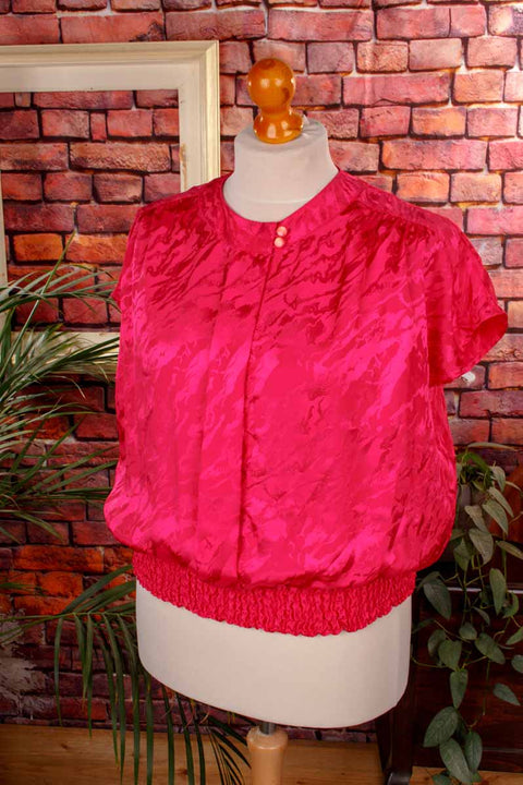 80er Satin Top pink
