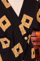 Wickelbluse schwarz beige