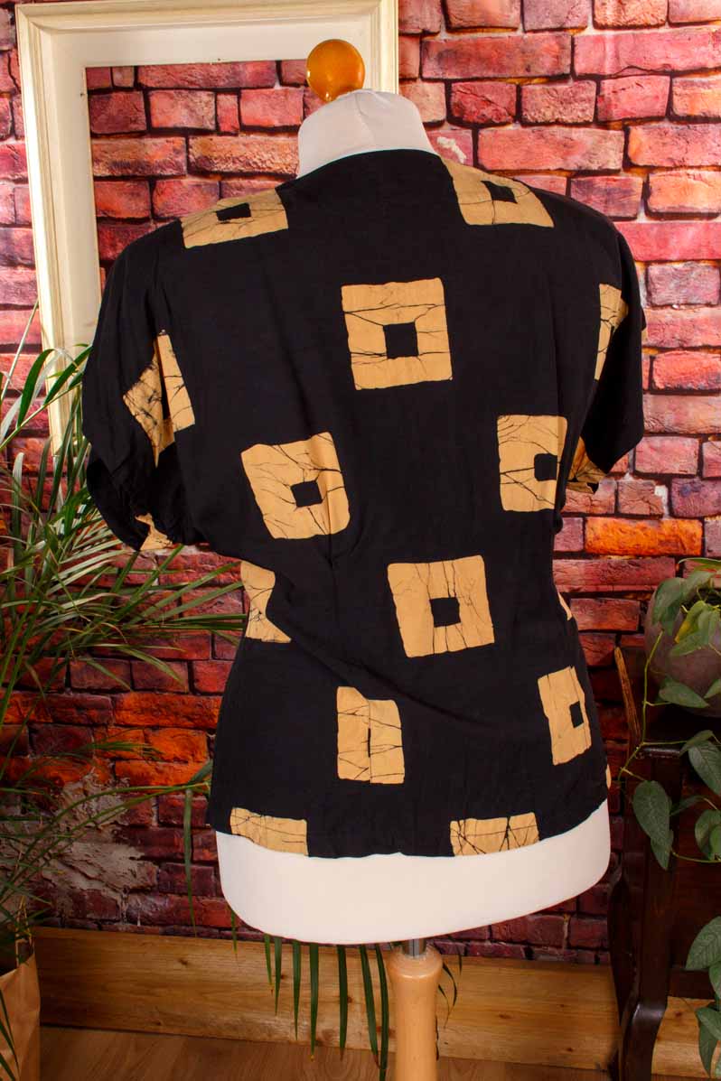 Wickelbluse schwarz beige