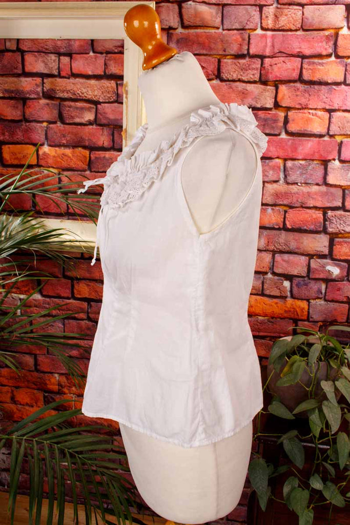 antike Bluse weiß Rüschen