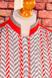 zarte Vintage Bluse rot grau Muster