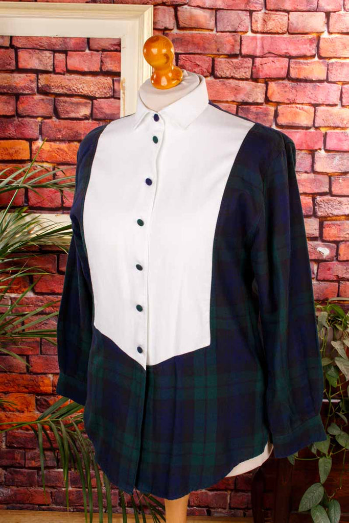 elegante Smokingbluse kariert