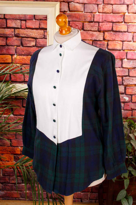 elegante Smokingbluse kariert