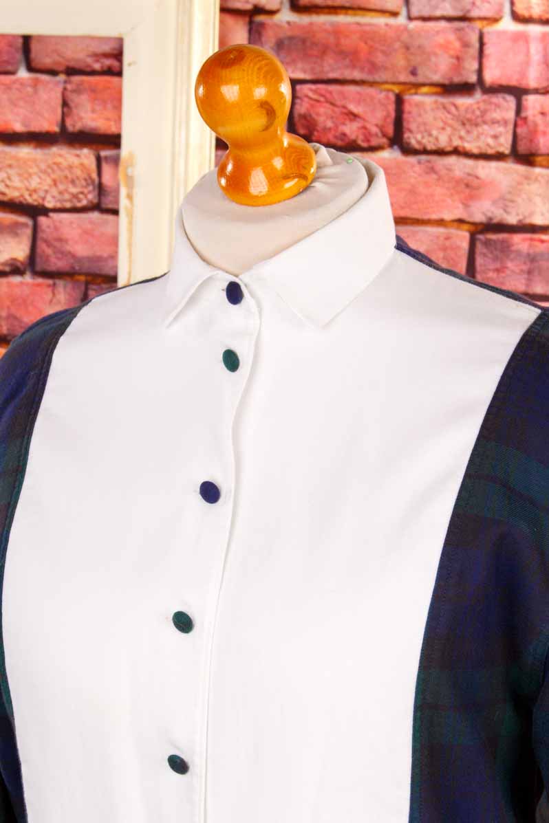 elegante Smokingbluse kariert
