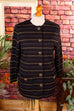 90s Strickjacke schwarz gold Wollmix