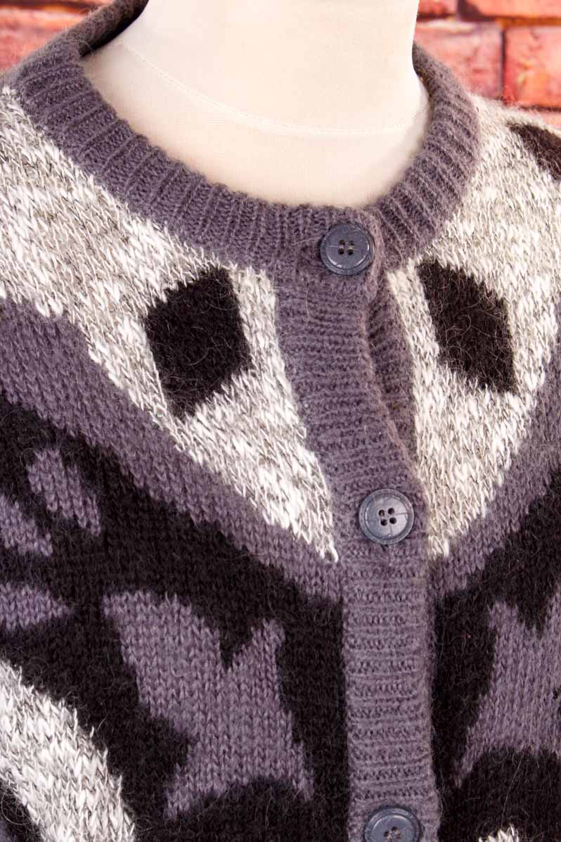 Vintage Mohair Strickjacke grau