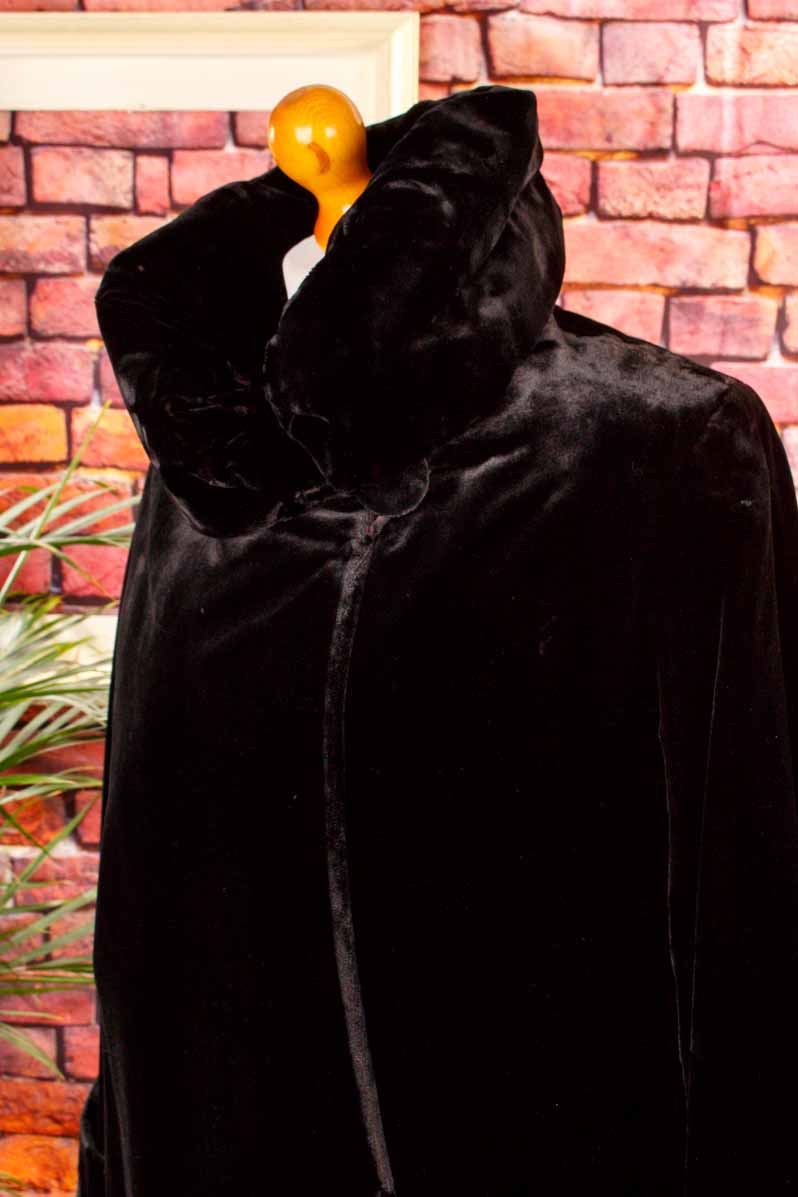 1920s Samtmantel schwarz