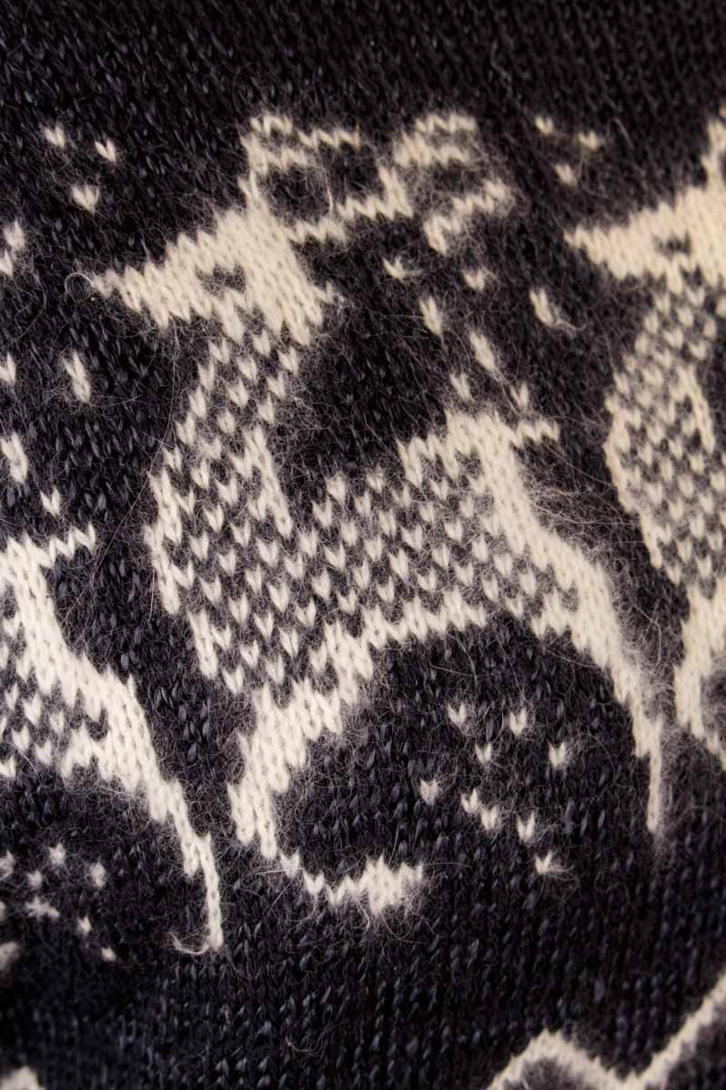 Winterpulli grau Rentiere