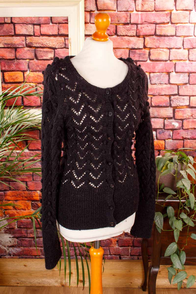 handgestrickte Strickjacke schwarz