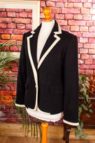 Wolle Blazer schwarz weiß
