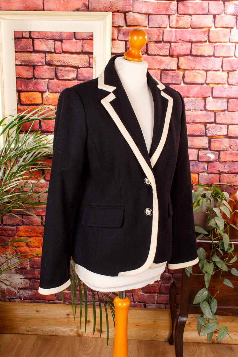 Wolle Blazer schwarz weiß