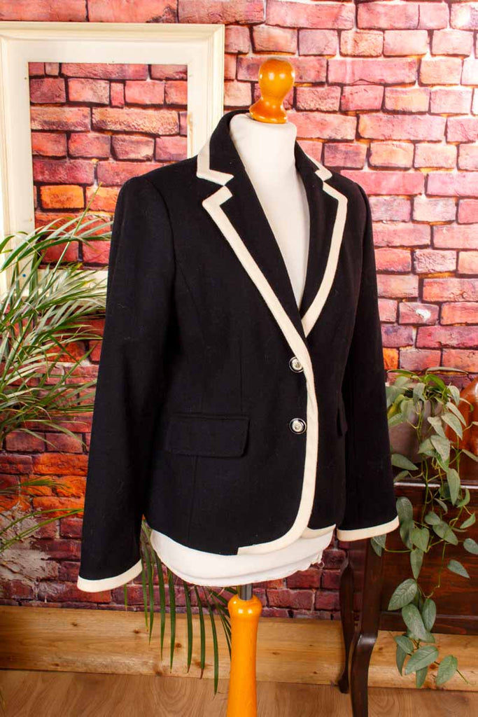 Wolle Blazer schwarz weiß