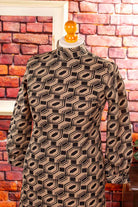 Vintage Wabenkleid beige-braun