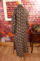Vintage Wabenkleid beige-braun