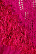 Fledermaus Zottelpulli pink