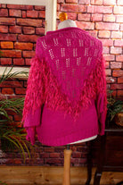 Fledermaus Zottelpulli pink
