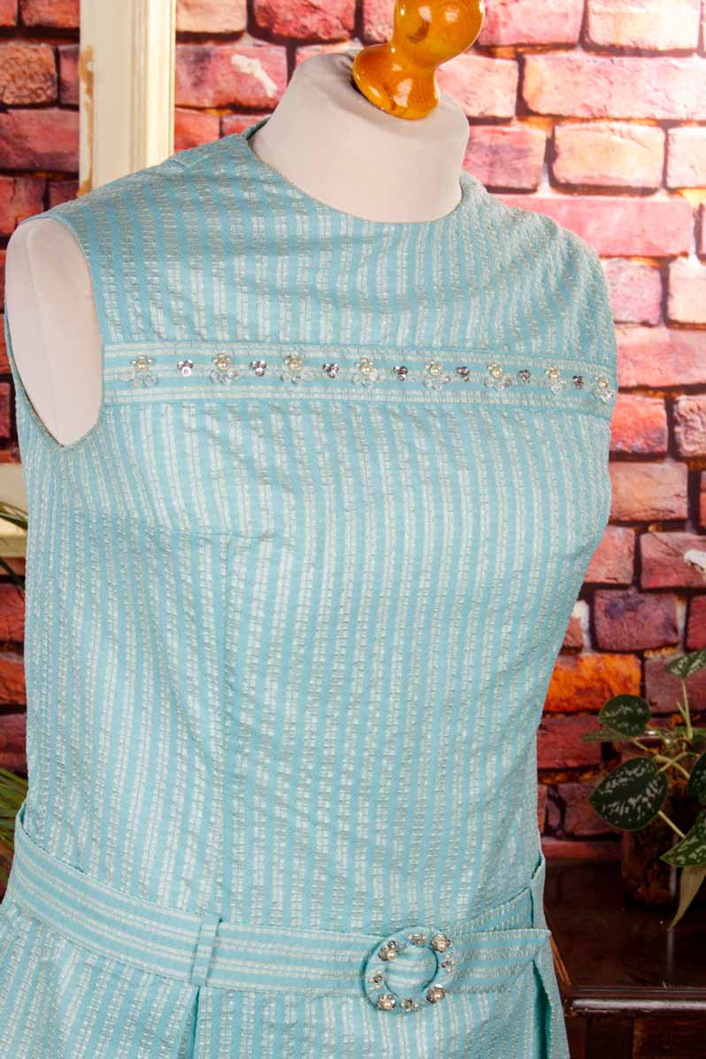 60s Flapper Stil Kleid türkis