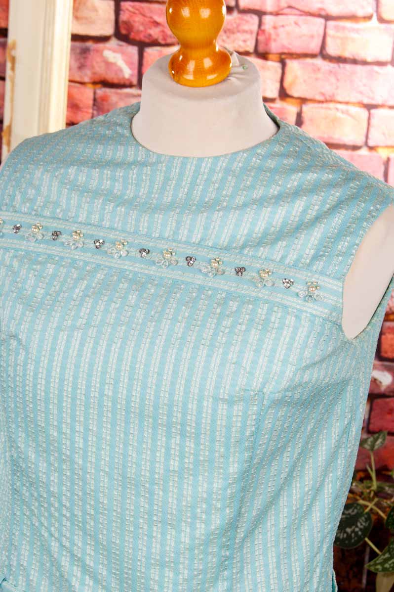 60s Flapper Stil Kleid türkis