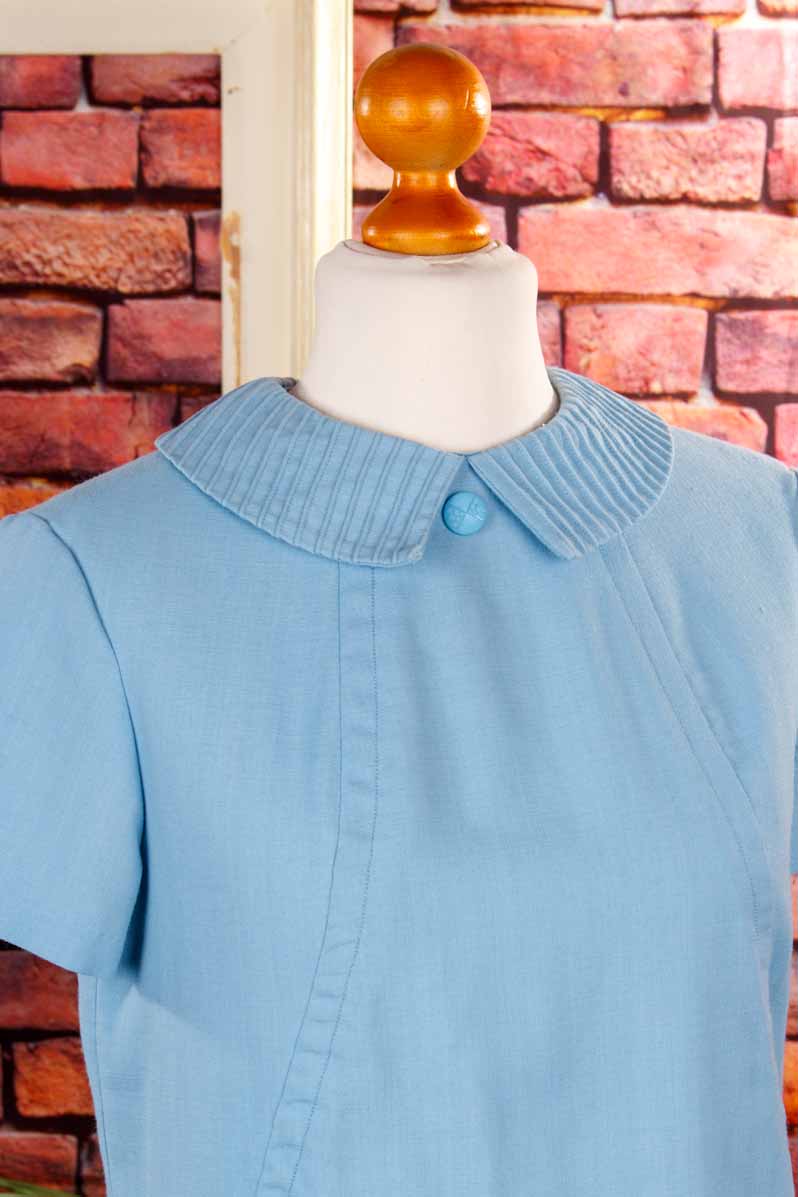 60s DDR Etuikleid blau
