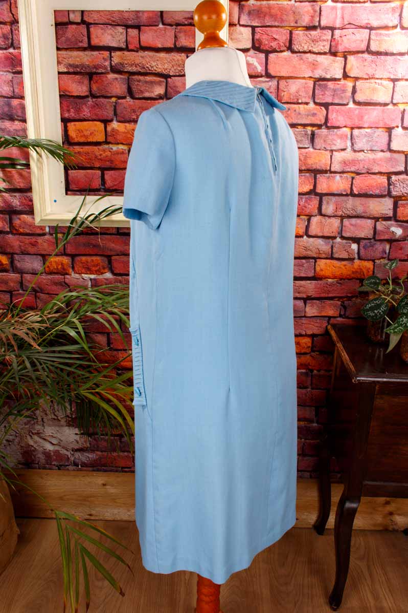 60s DDR Etuikleid blau