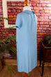 60s DDR Etuikleid blau