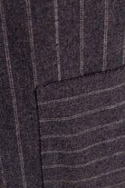 grau gestreiftes Top Wolle