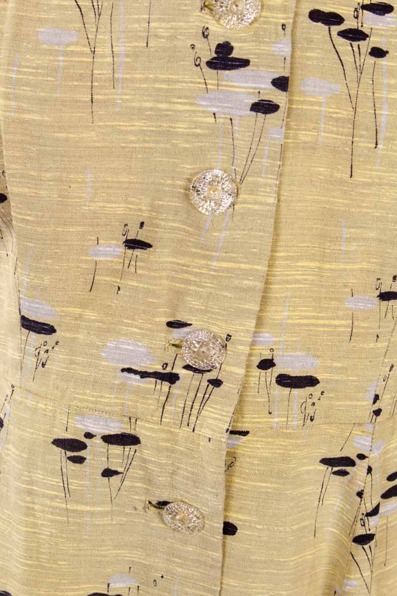 40s Kleid gelb Muster