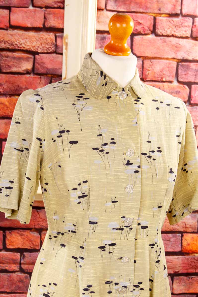 40s Kleid gelb Muster