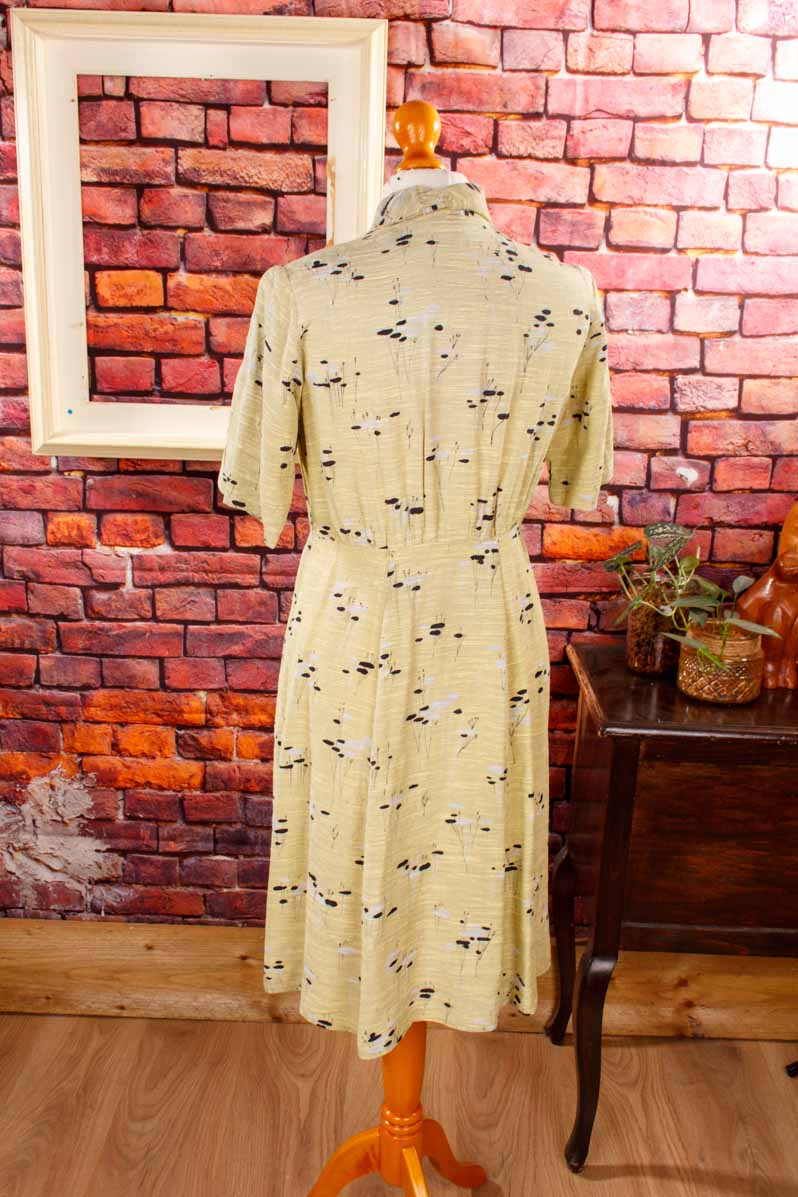 40s Kleid gelb Muster
