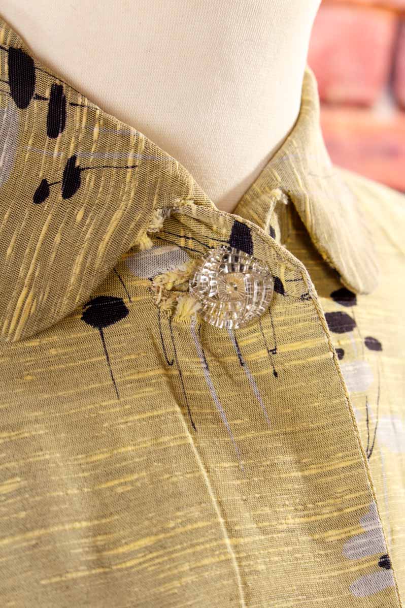 40s Kleid gelb Muster