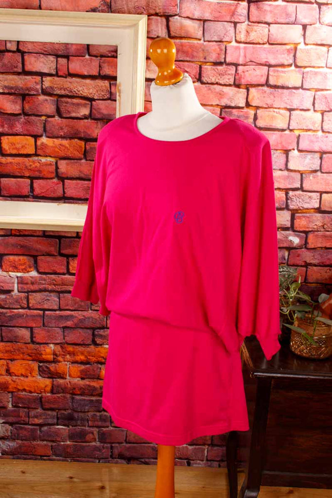 80s Fledermaus Shirtkleid pink