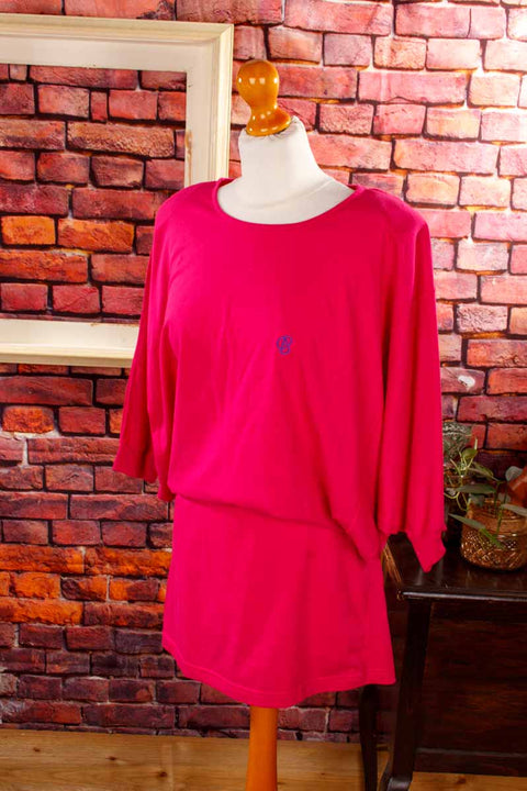 80s Fledermaus Shirtkleid pink