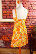 60s Frotteekleid orange Blumen
