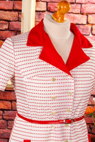 Schlagerkleid rot weiß Punkte