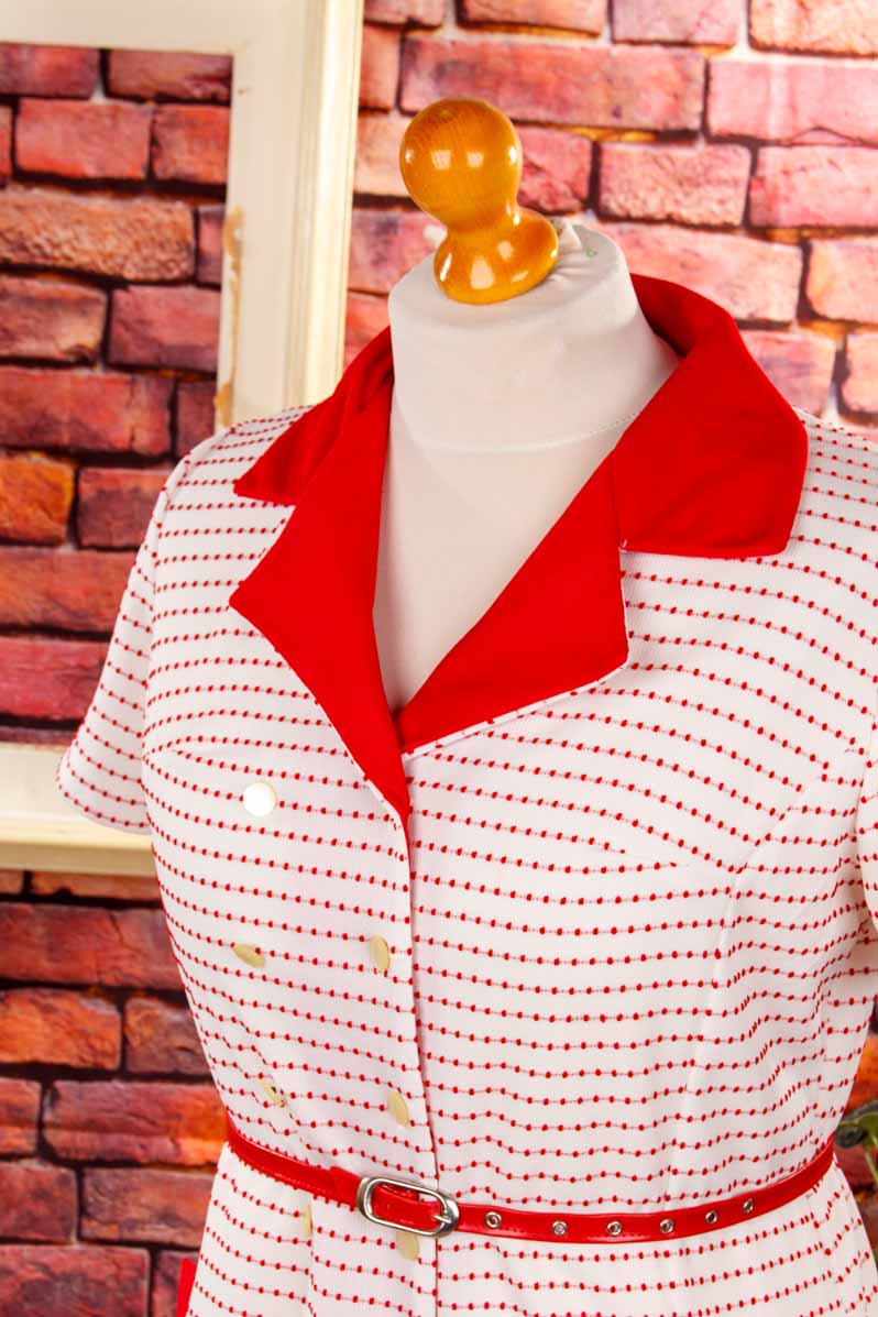 Schlagerkleid rot weiß Punkte